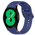 For Samsung Galaxy Watch 4 40mm Wavy Grain Stitched Quick Release Silicone Watch Band(Midnight Blue) - 1