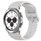 For Samsung  Galaxy Watch 4 Classic 42mm Wavy Grain Stitched Quick Release Silicone Watch Band(Light Grey) - 1