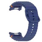 For Samsung  Galaxy Watch 4 Classic 42mm Wavy Grain Stitched Quick Release Silicone Watch Band(Midnight Blue) - 2