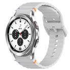 For Samsung  Galaxy Watch 4 Classic 46mm Wavy Grain Stitched Quick Release Silicone Watch Band(Light Grey) - 1