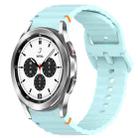 For Samsung  Galaxy Watch 4 Classic 46mm Wavy Grain Stitched Quick Release Silicone Watch Band(Light Blue) - 1