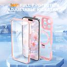 For iPhone 16 Pro Max Skin Feel MagSafe Holder 360 Full Body Phone Case(Pink) - 2