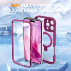 For iPhone 16 Pro Max Skin Feel MagSafe Holder 360 Full Body Phone Case(Rose Red) - 2