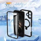 For iPhone 16 Plus Skin Feel MagSafe Holder 360 Full Body Phone Case(Black) - 2