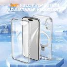 For iPhone 16 Plus Skin Feel MagSafe Holder 360 Full Body Phone Case(Transparent) - 2