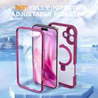 For iPhone 16 Skin Feel MagSafe Holder 360 Full Body Phone Case(Rose Red) - 2