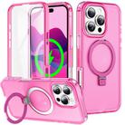 For iPhone 16 Pro Max Frosted Skin Feel MagSafe Holder 360 Full Body Phone Case(Rose Red) - 1