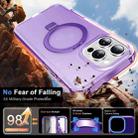 For iPhone 16 Pro Frosted Skin Feel MagSafe Holder 360 Full Body Phone Case(Purple) - 3