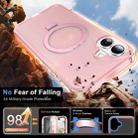 For iPhone 16 Plus Frosted Skin Feel MagSafe Holder 360 Full Body Phone Case(Pink) - 3