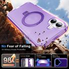 For iPhone 16 Plus Frosted Skin Feel MagSafe Holder 360 Full Body Phone Case(Purple) - 3