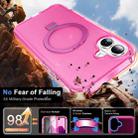 For iPhone 16 Frosted Skin Feel MagSafe Holder 360 Full Body Phone Case(Rose Red) - 3