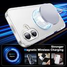 For iPhone 16 Frosted Skin Feel MagSafe Holder 360 Full Body Phone Case(Transparent) - 2