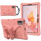 For Lenovo Tab M11 / Xiaoxin Pad 11 2024 Butterfly Bracket EVA Shockproof Tablet Case(Pink Orange) - 1