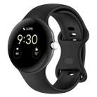 For Google Pixel Watch 3 45mm Butterfly Color Buckle Silicone Watch Band, Size: S(Black) - 1