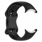 For Google Pixel Watch 3 45mm Butterfly Color Buckle Silicone Watch Band, Size: S(Black) - 3