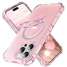 For iPhone 16 Pro Max Frosted Wave MagSafe Holder Phone Case(Pink) - 1