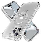 For iPhone 16 Pro Max Frosted Wave MagSafe Holder Phone Case(Transparent) - 1