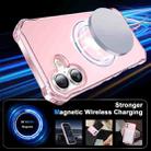 For iPhone 16 Plus Frosted Wave MagSafe Holder Phone Case(Pink) - 2