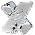 For iPhone 16 Plus Frosted Wave MagSafe Holder Phone Case(Transparent) - 1