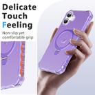 For iPhone 16 Frosted Wave MagSafe Holder Phone Case(Purple) - 4