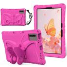 For Honor Tablet V7 11 2021 Butterfly Bracket EVA Shockproof Tablet Case(Rose Red) - 1