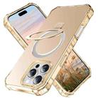 For iPhone 16 Pro Max Clear Wave MagSafe Holder Phone Case(Gold) - 1