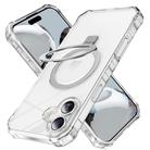 For iPhone 16 Plus Clear Wave MagSafe Holder Phone Case(Transparent) - 1