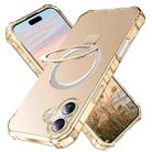 For iPhone 16 Plus Clear Wave MagSafe Holder Phone Case(Gold) - 1