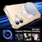 For iPhone 16 Plus Clear Wave MagSafe Holder Phone Case(Gold) - 2