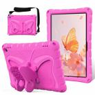 For Amazon Kindle Fire HD10 2021/2023 Butterfly Bracket EVA Shockproof Tablet Case(Rose Red) - 1