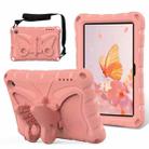 For Amazon Kindle Fire HD7 2022 Butterfly Bracket EVA Shockproof Tablet Case(Pink Orange) - 1