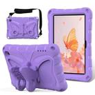 For Amazon Kindle Fire HD7 2022 Butterfly Bracket EVA Shockproof Tablet Case(Light Purple) - 1