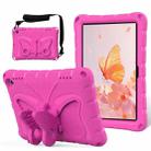 For Amazon Kindle Fire HD8 /8 Plus 2020/2022 Butterfly Bracket EVA Shockproof Tablet Case(Rose Red) - 1