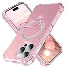 For iPhone 16 Pro Solid Color Wave MagSafe Holder Phone Case(Pink) - 1