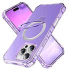 For iPhone 16 Pro Solid Color Wave MagSafe Holder Phone Case(Purple) - 1