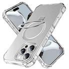 For iPhone 16 Pro Solid Color Wave MagSafe Holder Phone Case(Silver) - 1