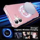 For iPhone 16 Plus Solid Color Wave MagSafe Holder Phone Case(Pink) - 2