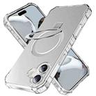 For iPhone 16 Plus Solid Color Wave MagSafe Holder Phone Case(Silver) - 1