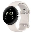 For Google Pixel Watch 3 41mm Butterfly Color Buckle Silicone Watch Band, Size: L(Creamy White) - 1