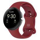 For Google Pixel Watch 3 41mm Butterfly Color Buckle Silicone Watch Band, Size: L(Red) - 1