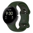 For Google Pixel Watch 3 41mm Butterfly Color Buckle Silicone Watch Band, Size: L(Green) - 1