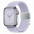 For Apple Watch 46mm / 49mm / 45mm / 44mm Metal Buckle Nylon Braided Watch Band(Purple) - 1