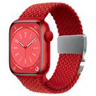 For Apple Watch 46mm / 49mm / 45mm / 44mm Metal Buckle Nylon Braided Watch Band(Red) - 1