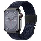 For Apple Watch 46mm / 49mm / 45mm / 44mm Metal Buckle Nylon Braided Watch Band(Charcoal) - 1