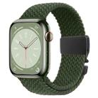 For Apple Watch 46mm / 49mm / 45mm / 44mm Metal Buckle Nylon Braided Watch Band(Alfalfa Grass) - 1