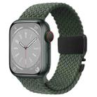 For Apple Watch 46mm / 49mm / 45mm / 44mm Metal Buckle Nylon Braided Watch Band(Olive Green) - 1