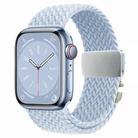 For Apple Watch 42mm / 9 41mm / 40mm / 38mm Metal Buckle Nylon Braided Watch Band(Light Blue) - 1