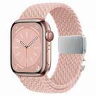 For Apple Watch 10 42mm / 9 41mm / 6 40mm Metal Buckle Nylon Braided Watch Band(Pink) - 1