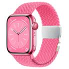 For Apple Watch 42mm / 9 41mm / 40mm / 38mm Metal Buckle Nylon Braided Watch Band(Orange Pink) - 1