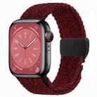 For Apple Watch 42mm / 9 41mm / 40mm / 38mm Metal Buckle Nylon Braided Watch Band(Black Red) - 1